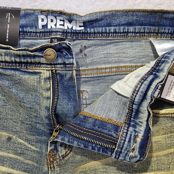 NWT PREME Mens Distressed Destroyed Denim Jeans Streetwear 38 / 34 - Picture 5 of 13